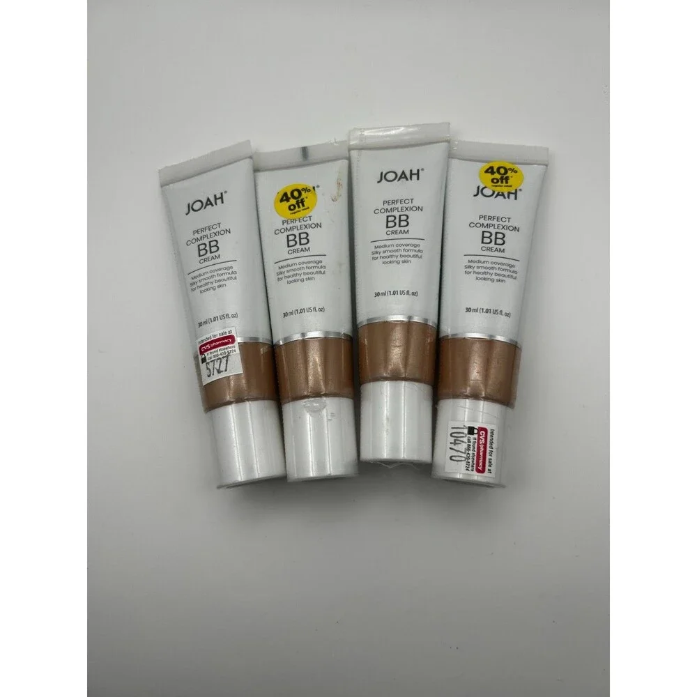 Lot of 4 JOAH Perfect Complexion BB Cream JBB300 Honey 1.01 oz / 30ml Each NEW